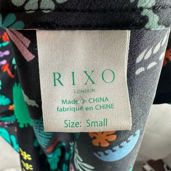 Rixo Silk Lulu Dark Floral Mini Dress Size Small - Picture 4 of 12